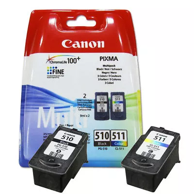 £32.95 • Buy Canon PG510 Black CL511 Colour Ink For PIXMA IP2700