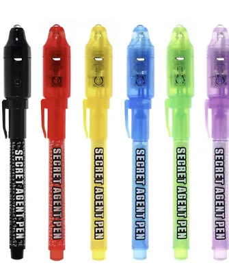 Invisible Ink Pen Upgraded Spy Pen Invisible Ink Pen With UV Light Magic 6pcs • $16.97