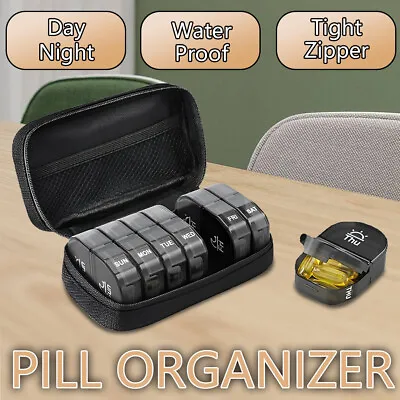 Pill Box 7 Day Medicine Tablet Organizer Weekly Dispenser Storage Case Container • $8.85