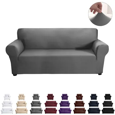 $7.31 • Buy 1/2/3 Seater Elastic Sofa Covers Slipcover Settee Stretch Solid Couch Protectors
