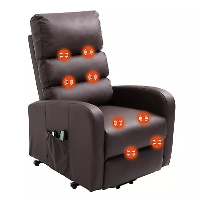 Electric Power Lift Riser Massage Recliner Chair PU Leather Cinema Armchair Sofa • £334.99