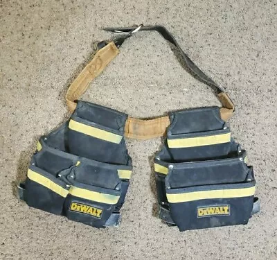 DeWALT Construction Rig Tool Belt 12 Pouches Drill Hammer Carpenter Distressed  • $39.99