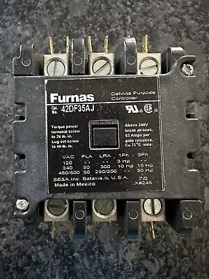 Furnas 42DF35AJ Definite Purpose Controller Contactor 3-Poles FL 50 RES 63 NOS • $45