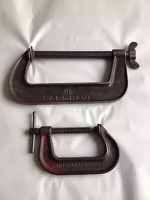 2 Vintage C-clamps (1) Hargrave 6” Standard (1) Cincinnati Tool Co. No. 540 Usa • $24.95