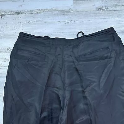 Paul Fredrick Mens Casual Dress Pants Black Linen Silk 38x31 • $29.99