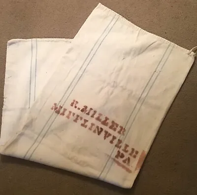 Vintage Antique Stripe White Feed Bag Flour Sack Mifflinville PA Miller • $49.99