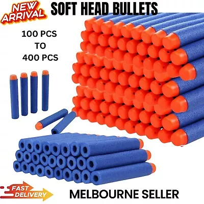 100 X Bullets SOFT HEAD Strike Elite Dart Refill Fits Most Nerf Guns BLUE • $41.18