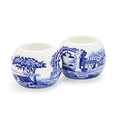 Spode Blue Italian Tealight Holders Set Of 2 | Dishwasher Safe • $19.99