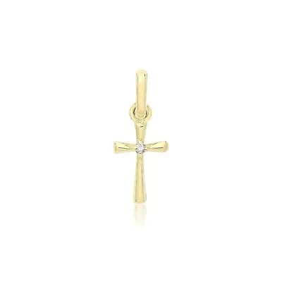 9ct Yellow Gold Cross Pendant With Cz • £41.97