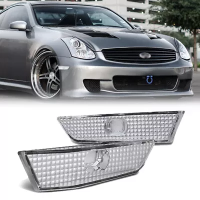 Couple Clear Lens Bumper Side Marker Lights Side Lamp For 2003-2007 INFINITI G35 • $11.61