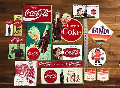 15 Retro Coca-Cola Stickers Signs Yo-Yo Fanta Spite Boy Large Store Size • $40