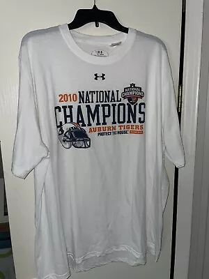Auburn 2010 National Championship  Under Armour White T-Shirt 3XL • $12.99