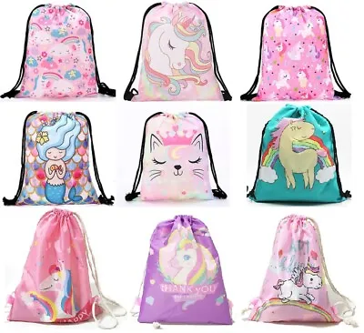 £4.99 • Buy Waterproof Drawstring Backpack PE Bag School Swim Gym Sport Unicorn Mermaid Cat