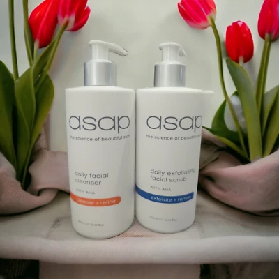 Asap Daily AHA Cleanse & Scrub Duo Bundle - Super Size Me !!! • $95