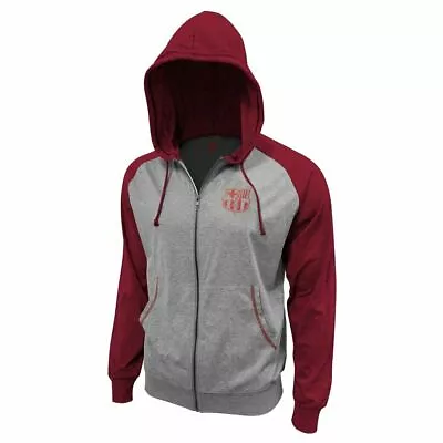 FC Barcelona Lightweight Full Zip Hoodie Jacket - Grey / Burgundy • $29.99