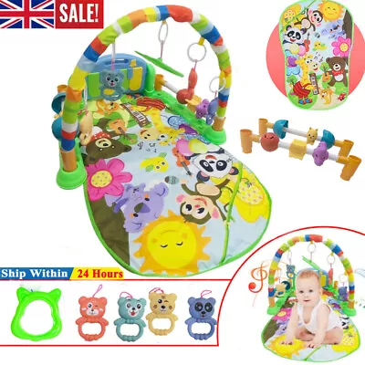 Baby Gym Play Mat Fitness Music Fun Lay Activity Toy Playmat With Guardrails 0+ • £20.99