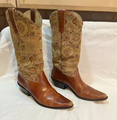 Vero Cuoio US  Sz 7.5  Women's Leather Western Cowboy Boots Made In Brazil • $31.83