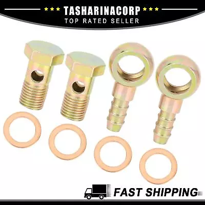 14mm Banjo Hose Barb Bolt Fittings Banjo Washer Metal Fit For Motorcycle Car • $15.19