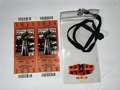 New Unused 2010 Super Bowl  Xliv (44) Full  Authentic Tickets (2) Mint Condition • $529.99