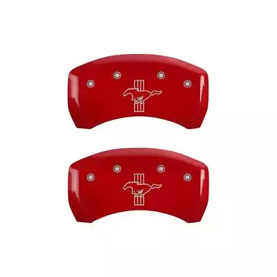 MGP Caliper Covers 10197SMB1RD Mustang Front/Pony Rear Red Powder Coat Set Of 4 • $299