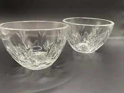 Waterford Crystal THANK YOU TULIP  Bowls Trinket Sauce Sugar Nuts Candy Qty 2 • $40