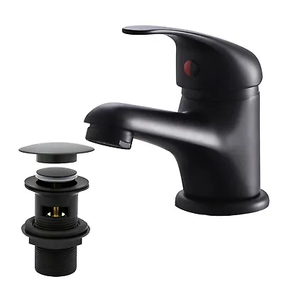 £26.99 • Buy Black Bathroom Bath Filler Mixer Taps & Shower Basin Sink Mixer Taps Set & Waste