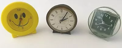 Lot 3 Vintage Desk Clocks IKEA Smiley Face And Baby Ben All AS • $21.99