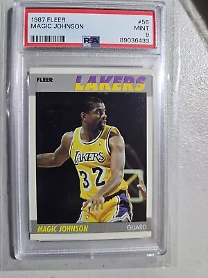1987-88 Fleer Basketball Magic Johnson PSA 9 • $60