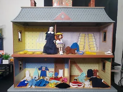 VTG Eden Madeline Old House In Paris Doll House With Dolls Furniture Clothes • $202.30