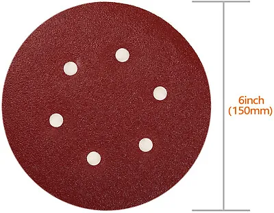 100x 150mm 6-Hole Sanding Discs 60-2000 Grit Hook And Loop Orbital Sander PadsAU • $33.99