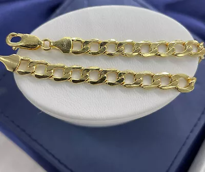 Solid 14K Yellow Gold Cuban Curb Link Chain Bracelet 6.5MM - Mens & Womens • $609.99