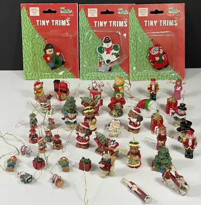 Mixed Lot Of 45 Miniature Christmas Ornaments Ceramic / Wood / Resin   (E) • $17