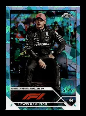 Topps Lewis Hamilton Aqua Refractor /99 Chrome Sapphire Formula 1 2023 #22 • £2.99