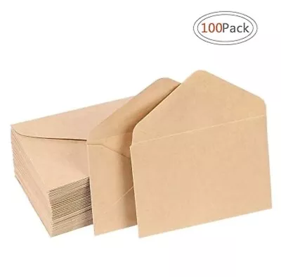 2 Packs Mini Gummed Seal Envelopes 4.1 X 2.7 Inch Brown Kraft Envelopes 200pcs • $18.88