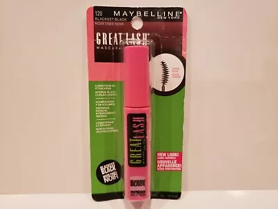Maybelline~Great Lash Mascara W/Classic Volume Brush~#120 Blackest Black~.43oz~N • $10.99