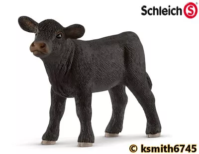 Schleich BLACK ANGUS CALF Solid Plastic Toy Farm Pet Animal Figure * NEW *💥 • £5.30