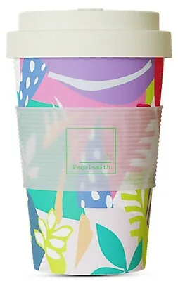 Travel Coffee Cup Reusable Eco Friendly Coffee Travel Mug Sleeve Lid Multicolour • £7.09