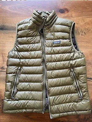 Patagonia Down Sweater Vest Mens Medium Olive Green Excellent Free Shipping • $99