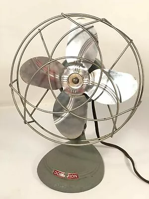 Dominion Metal Electric Fan Vintage Art Deco Cast Iron Tear Drop Base Made USA • $133.96