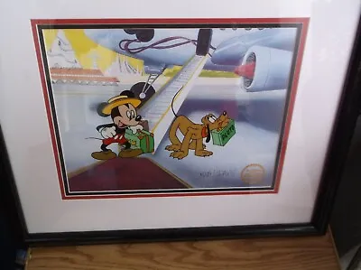 Mickey Mouse + Pluto Disney Serigraph Signed Marc Davis   No Coa  As Is (read) • $134.95