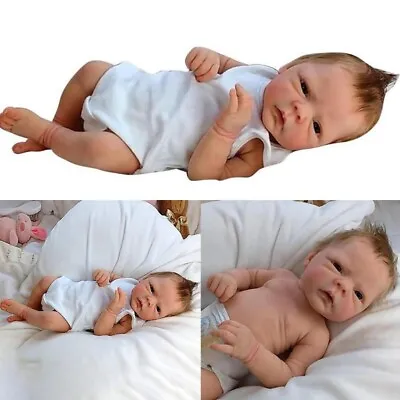 £58.09 • Buy Reborn Baby Dolls Silicone Body Vinyl Newborn Doll Handmade Kids Gift 18inch Boy