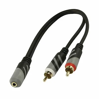 £5.12 • Buy Quality RCA Audio Y Splitter Cable 3.5mm Female Socket To 2 X Male Phono Jack