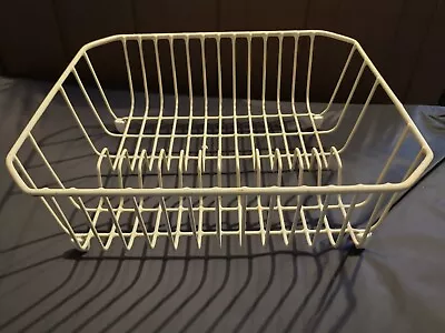 Vintage Cream Color Rubbermaid Coated Wire Dish Drainer Drying Rack 14 X12.5 X5  • $24.95