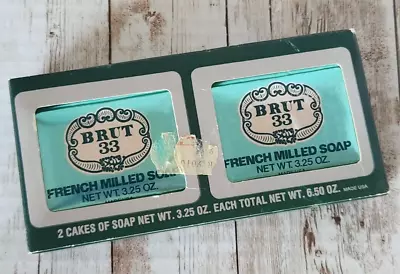 Vintage Brut 33 French Milled Soap 3.25oz 2 Cake Soaps • $44.52