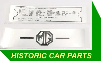 ROCKER COVER MG & PATENT DECAL For MGB Roadster & MGBGT 1962-80 • $7.57