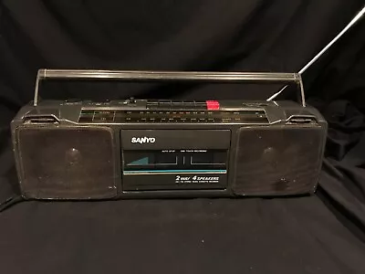 Vintage Sanyo M7024A Boombox AM/FM Cassette 2 Way 4 Speakers SEE VIDEO • $38