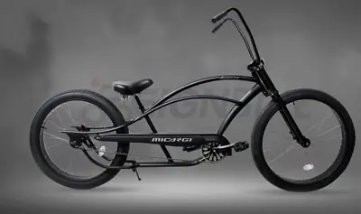 29  Fat Tire Lowrider Beach Cruiser Bicycle High Handlebar Chopper Black Bike • $628.99