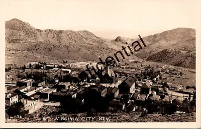 Real Photo Bird's Eye View Virginia City Nevada Gold Mining Town NV RP RPPC K157 • $29.99