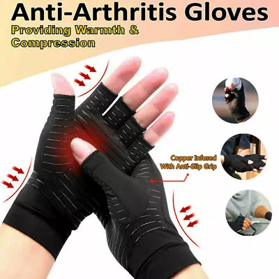 Copper Arthritis Compression Gloves Hand Wrist Brace Support Joint Pain Relief • $7.98