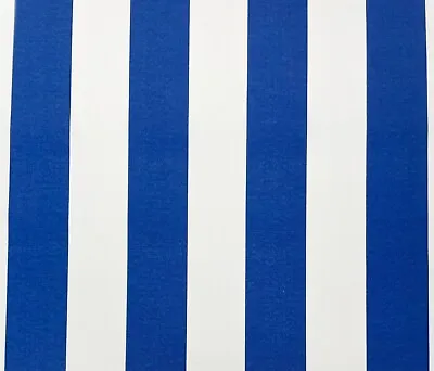 Richloom Cabana Stripe Cobalt Blue White Outdoor Multiuse Fabric By Yard 54 W • $9.95